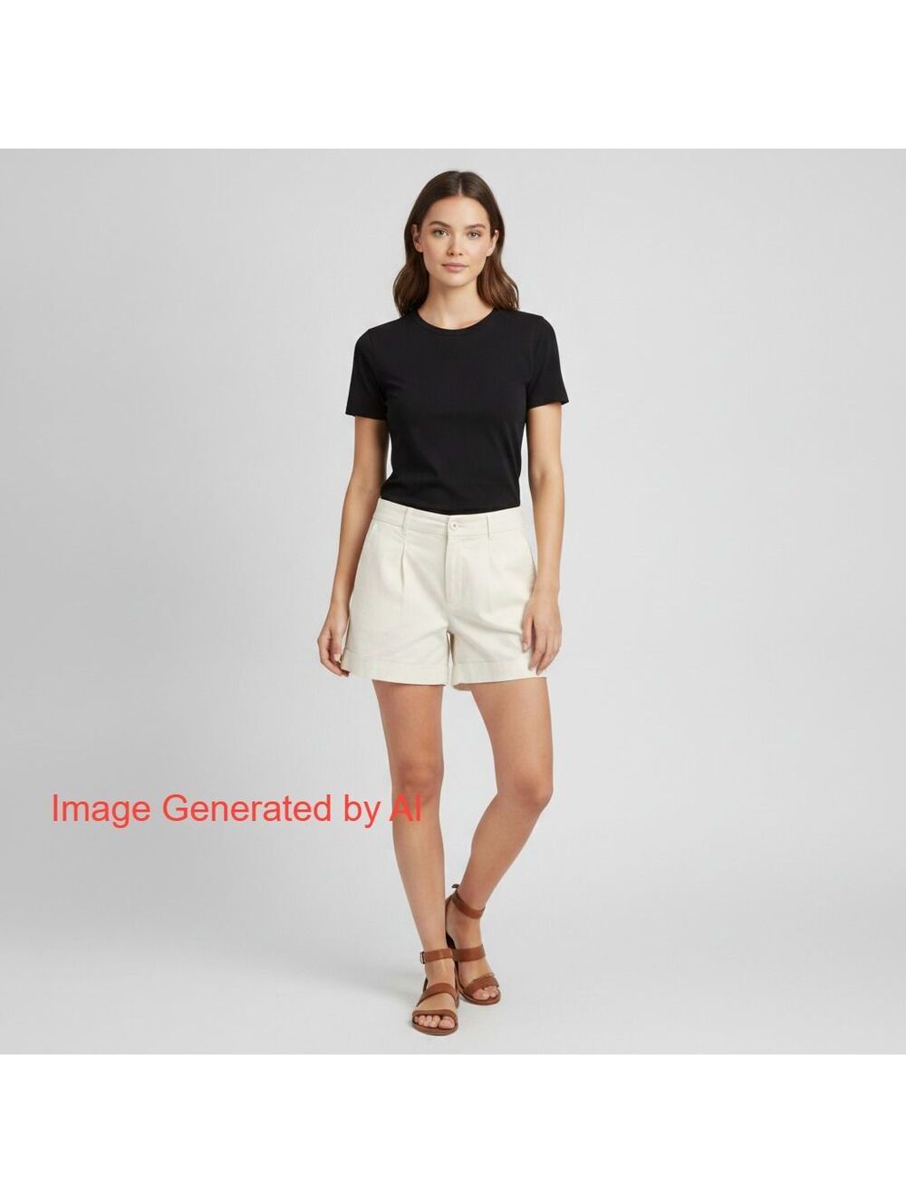 Free Assembly Women's White Pleated Chino Shorts Sz 10
